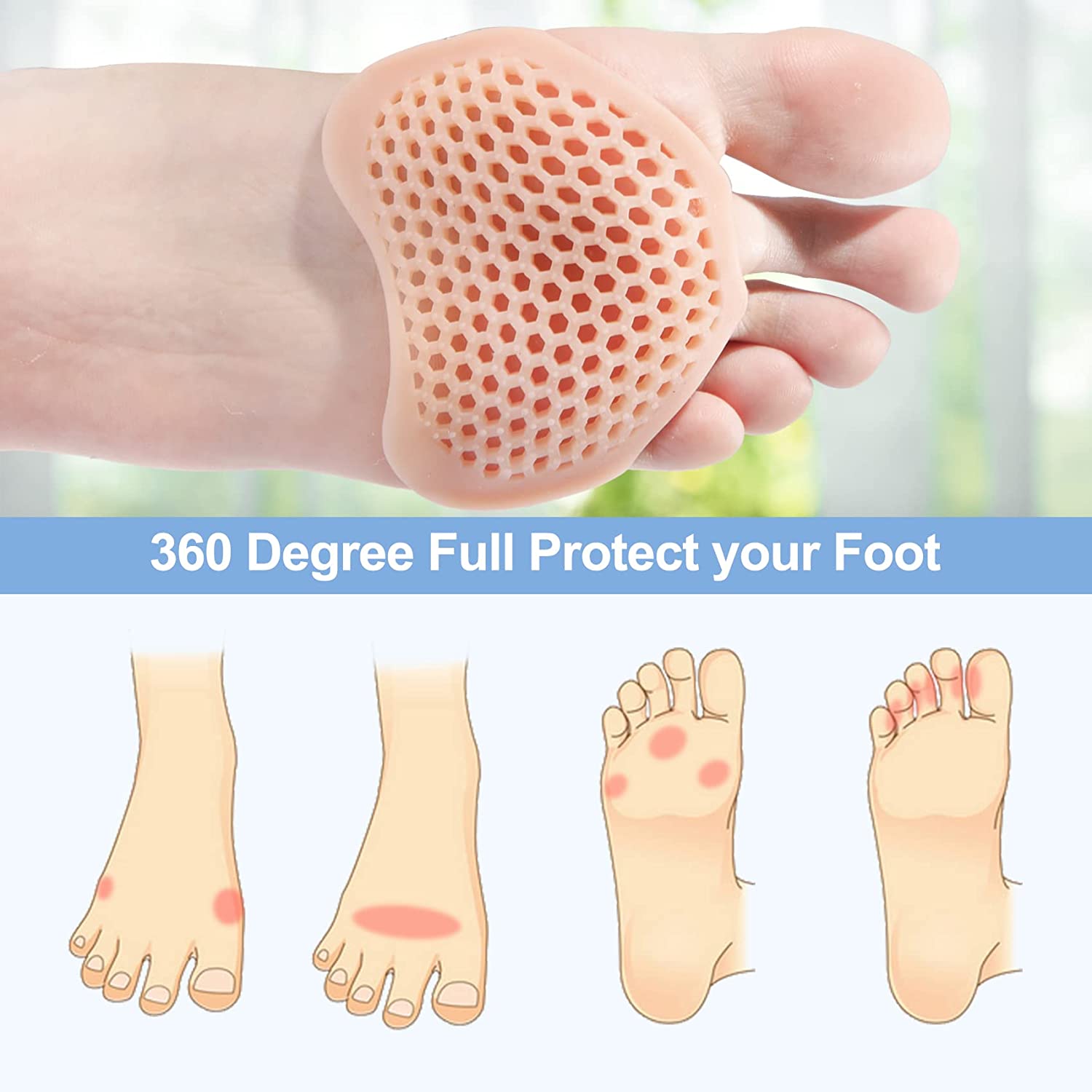 Honeycomb Gel Foot Metatarsal Pad zur Schmerzlinderung