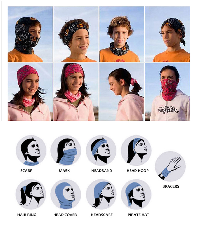 Kundenspezifische Baumwollbandana-Fahrradmaske für Gesichtsschild